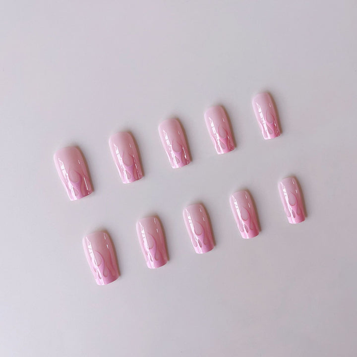 Nail art set with creative gradient and stylish flame details Stornfield