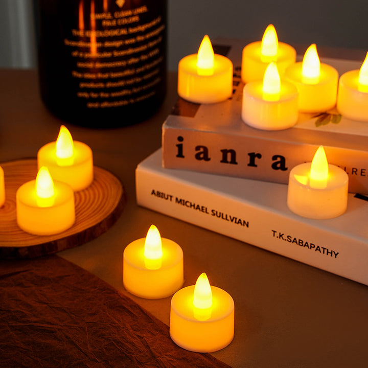 Flameless LED Tealight Votive Candle with Realistic Flicker and Wax Sleeve