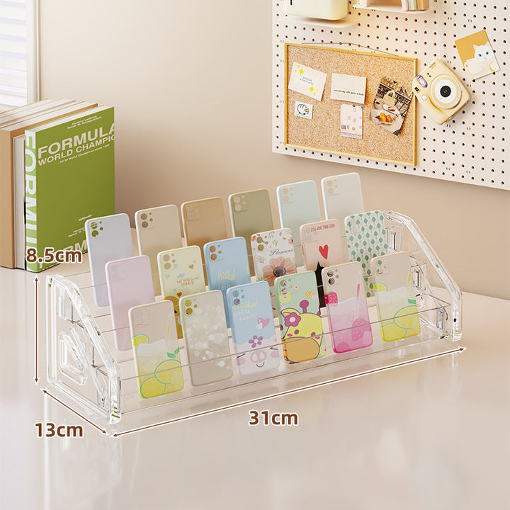 Clear Acrylic Multi-Slot Smartphone and Case Display Organizer
