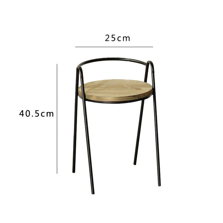 More modern stool with wooden seat Stornfield