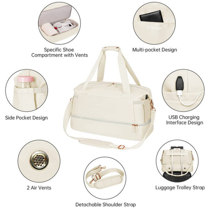 Multifunctional Tote Bag with Removable Cosmetic Bag Stornfield