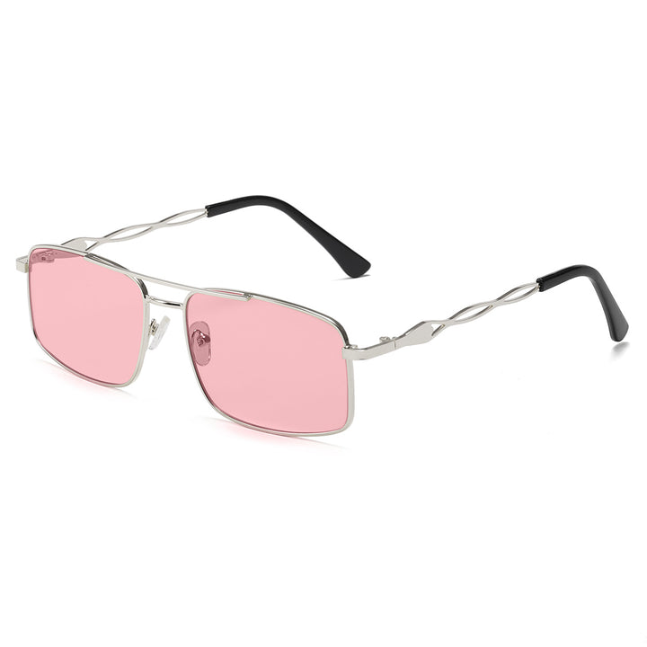 Women's sunglasses with trendy rectangular frame and yellow lenses Stornfield