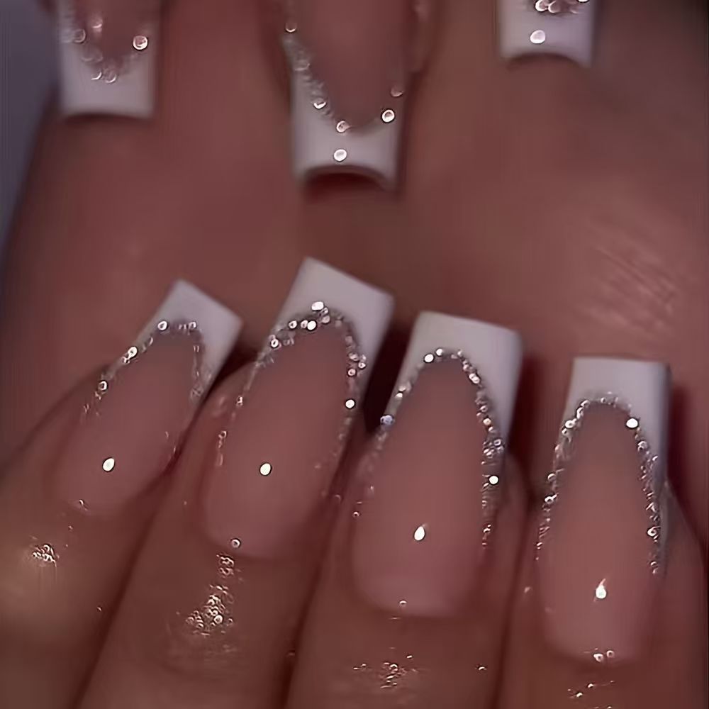Elegant French Tip Press-On Nails Stornfield