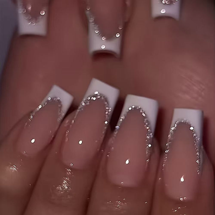 Elegant French Tip Press-On Nails Stornfield