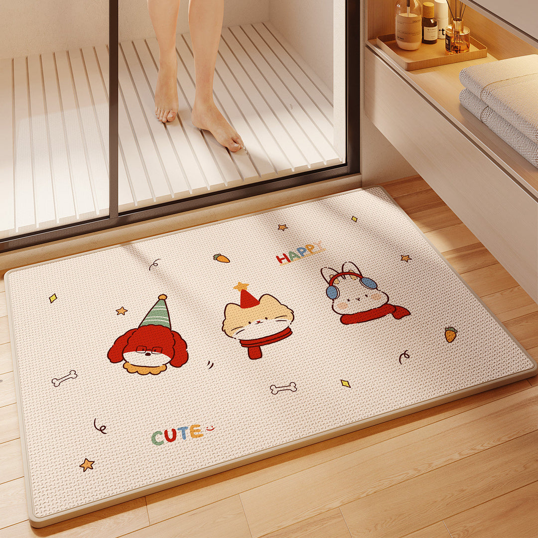 Fun-Themed Absorbent Bath Mat