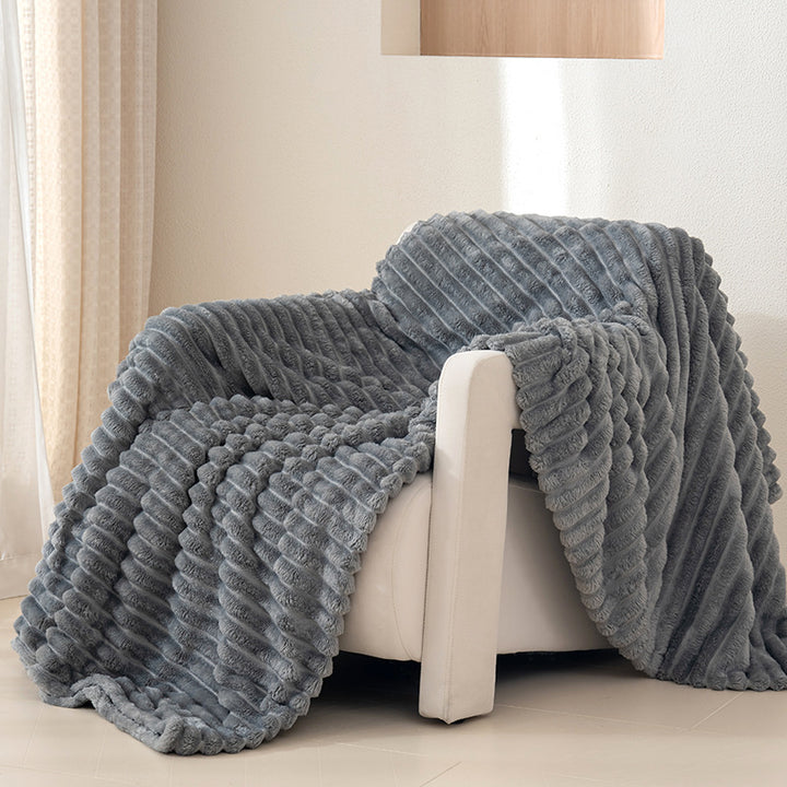Textured Plush Throw Blanket Stornfield
