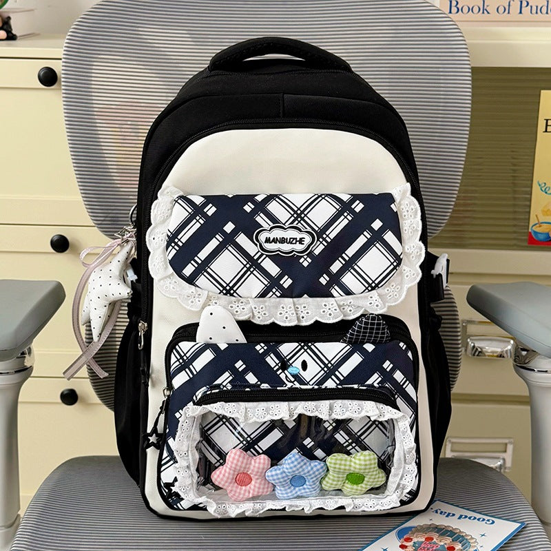 Stylish Multi-Pocket Backpack with Cute Decorative Accents Stornfield