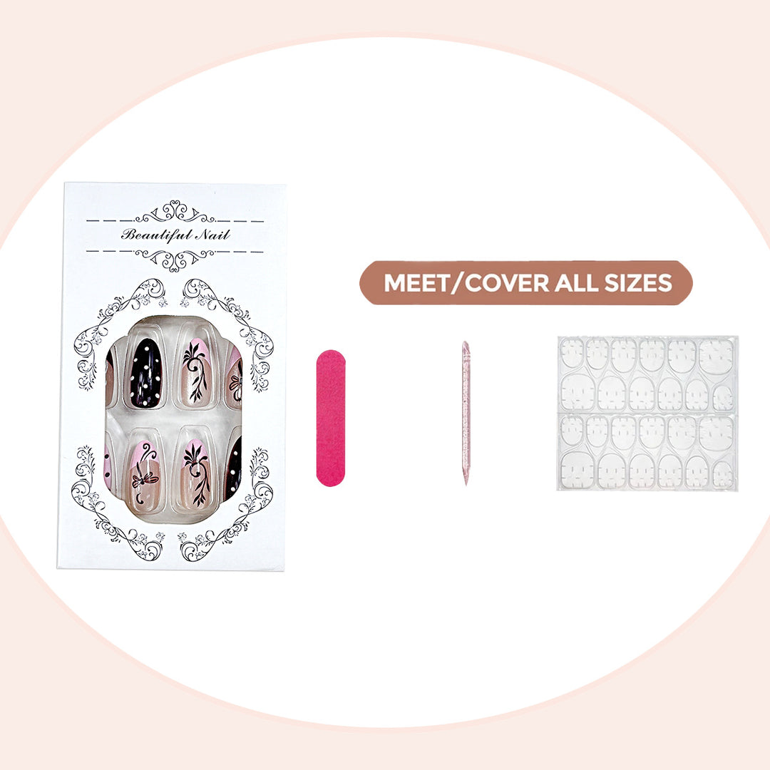 Premium Artistic Press-On Nail Set Stornfield