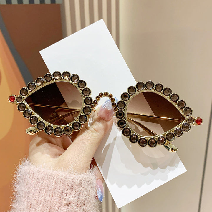 Ladies Glamorous Sunglasses with Sparkling Rhinestone Decoration Stornfield