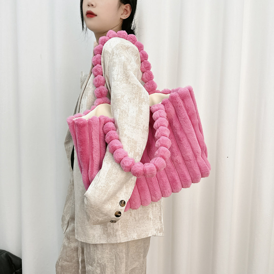 Plush Faux Fur Tote Bag
