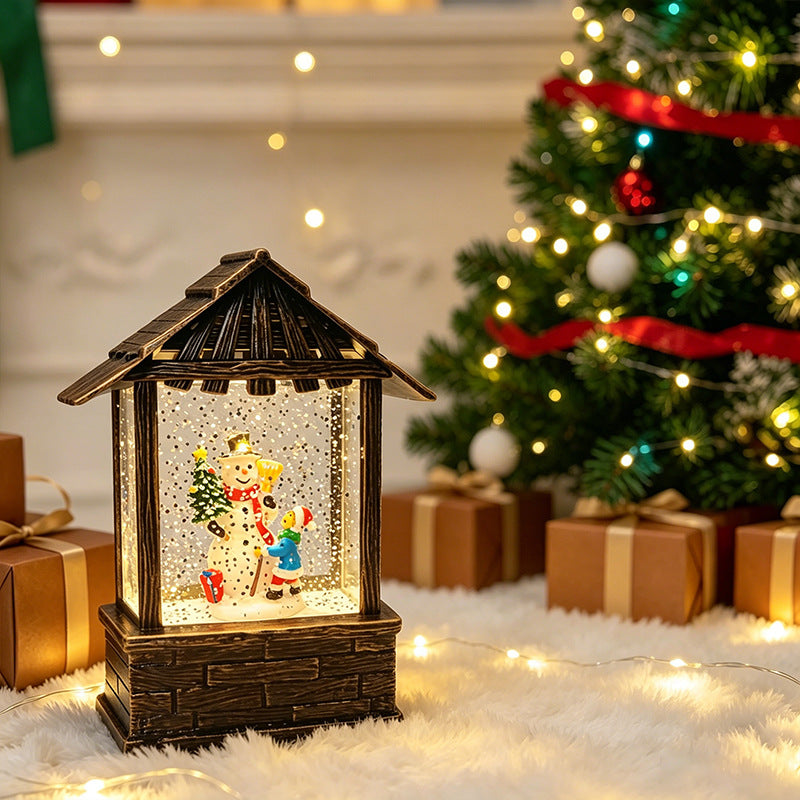Christmas lantern with snow globe and LED lighting Stornfield