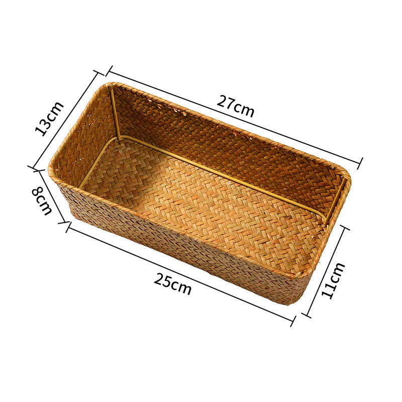 Unisex Rectangular Storage Basket made of Natural Wicker Stornfield