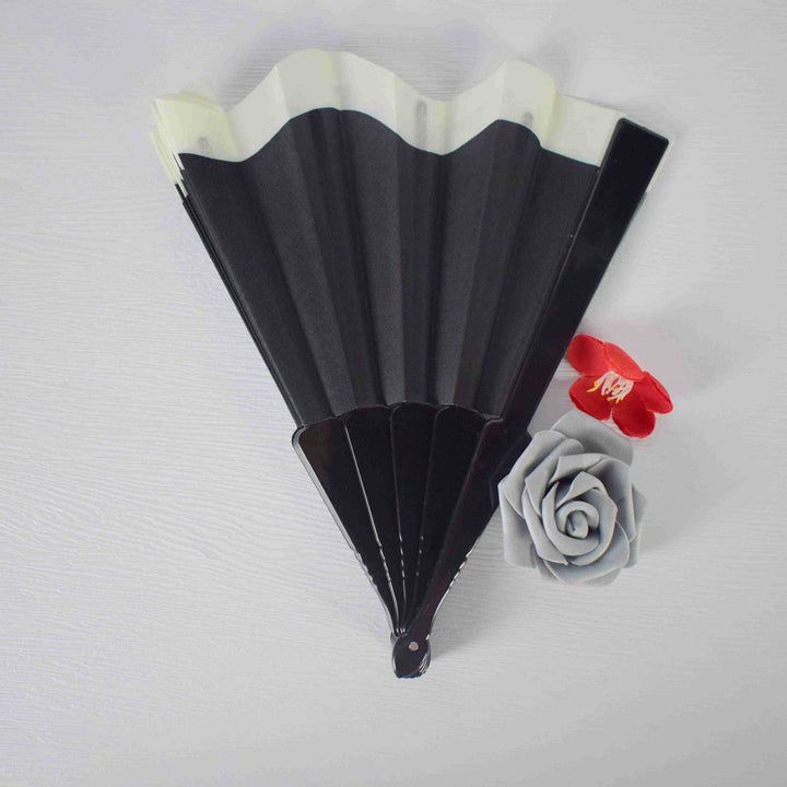Women's stylish fan made of wood and satin Stornfield