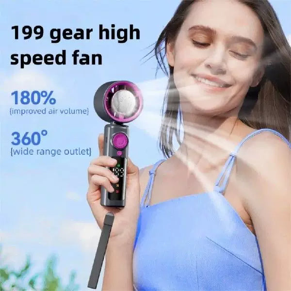 Unisex one size compact wireless turbine air circulator with digital LED display precise speed selection Stornfield