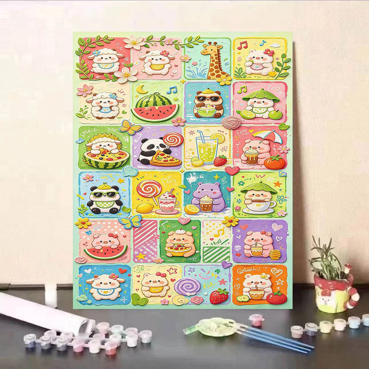 Colorful Animal-Themed DIY Paint by Numbers Kit Stornfield