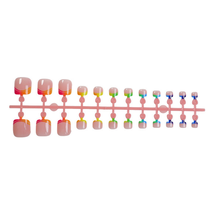 Artificial nail set with colorful accents and stylish design Stornfield