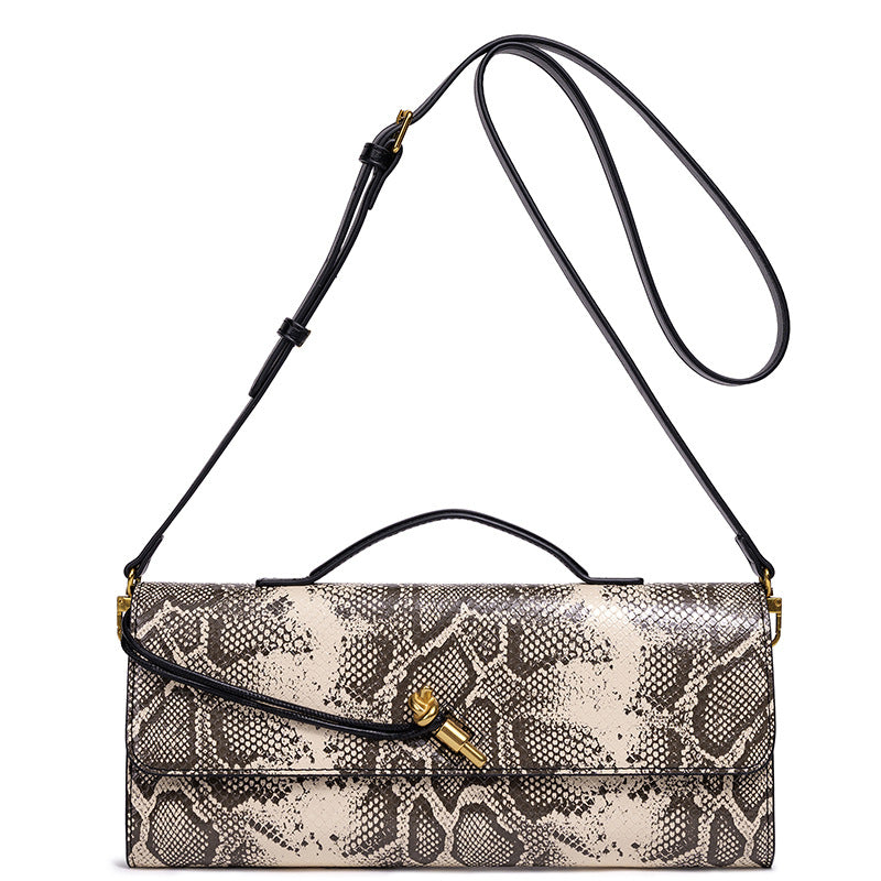 Elegant Textured Snakeskin Evening Clutch Stornfield