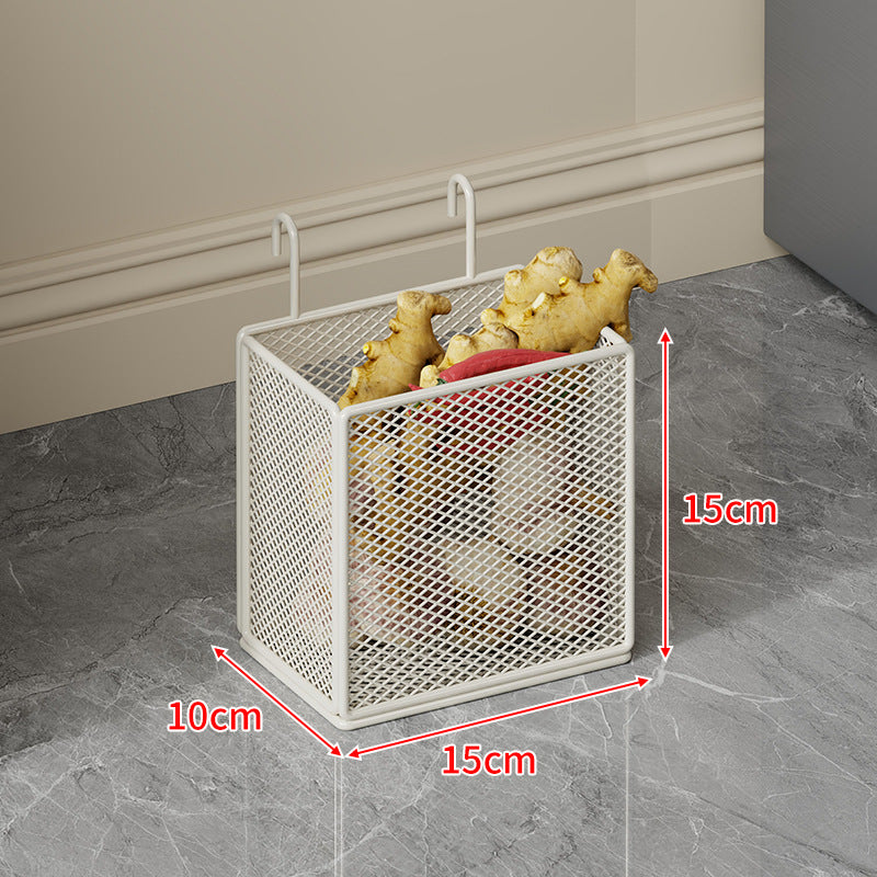Vertical Metal Produce Storage Tower with Detachable Side Basket
