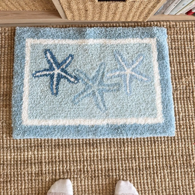 Coastal Starfish Design Bath Mat