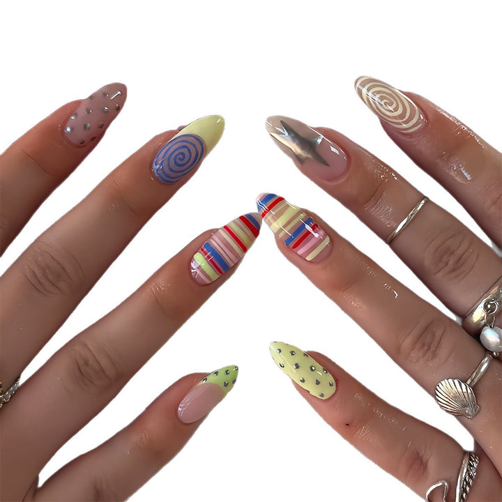 Artificial nails with creative geometric design Stornfield