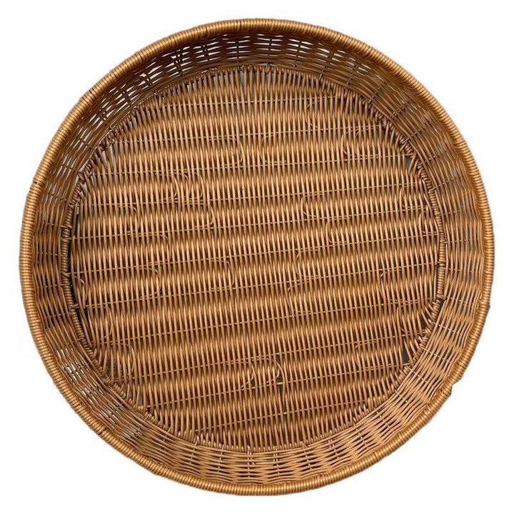 Women’s round serving basket made of woven rattan Stornfield