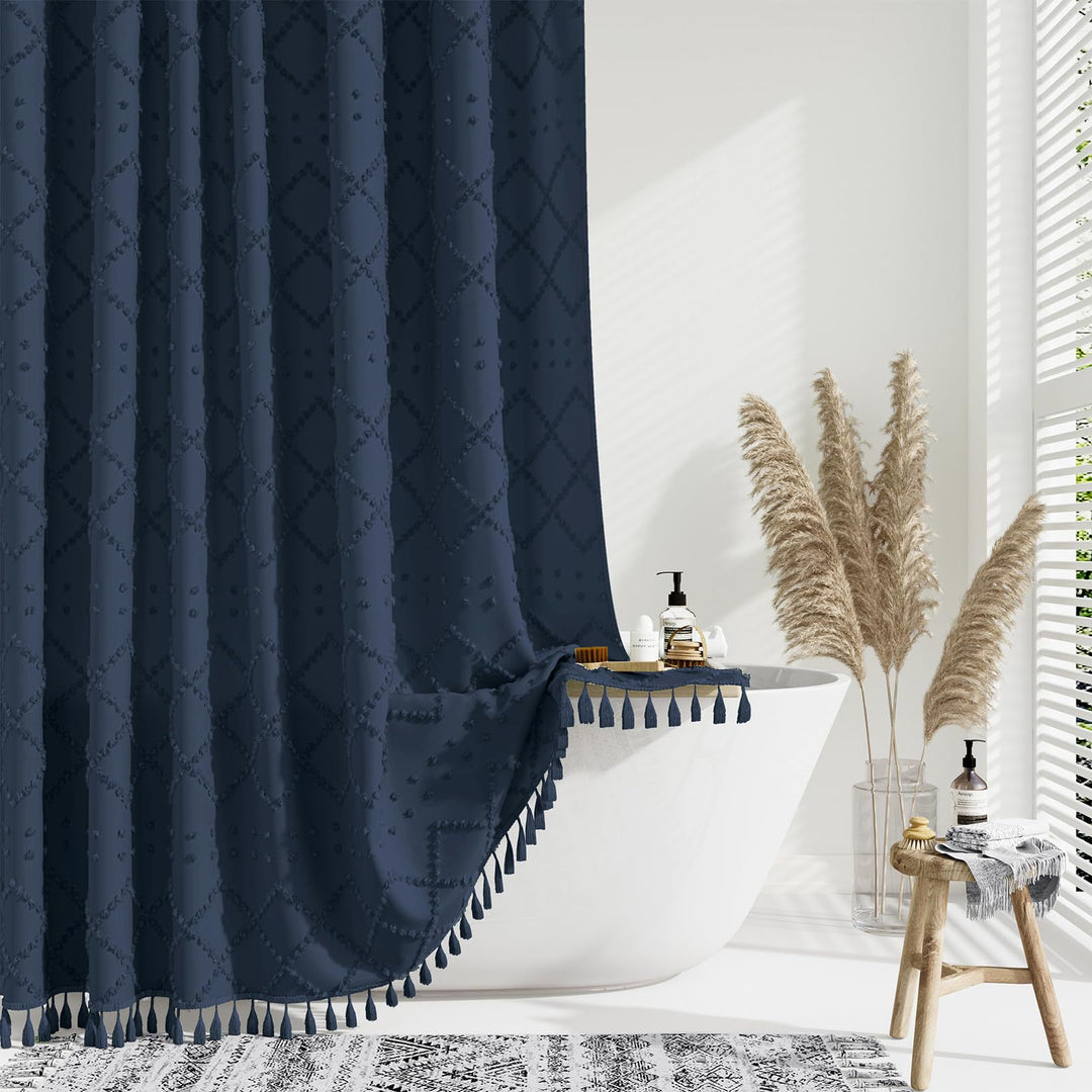 Textured Geometric Shower Curtain Stornfield