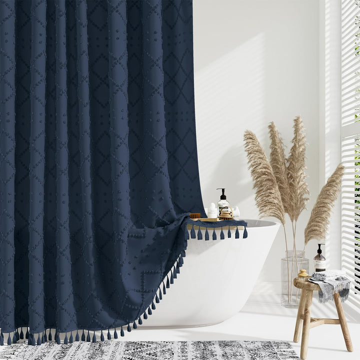 Textured Geometric Shower Curtain Stornfield