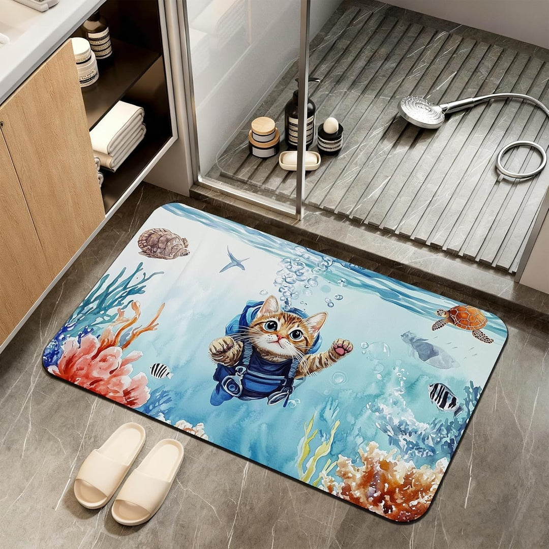 Abstract Marble Design Bath Mat
