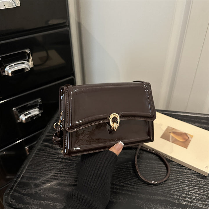 Elegant Patent Leather Crossbody Clutch