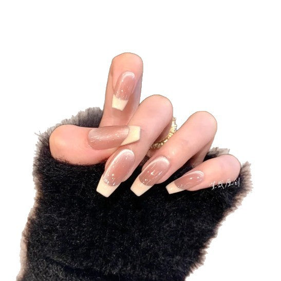 Glossy French Tip Press-On Nails Stornfield 1787395121