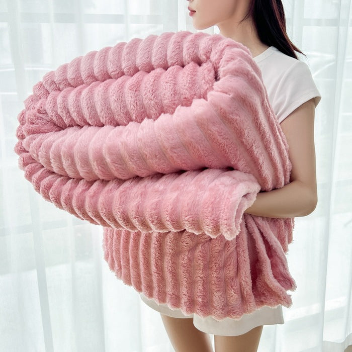 Ladies Cozy Plush Blanket with Textured Surface Stornfield