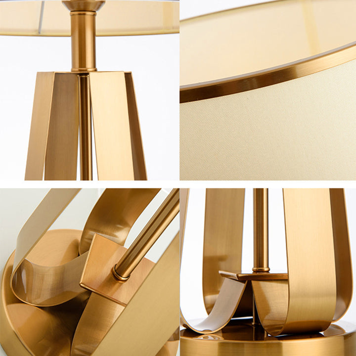 Elegant Modern Table Lamp with Sculptural Gold Base
