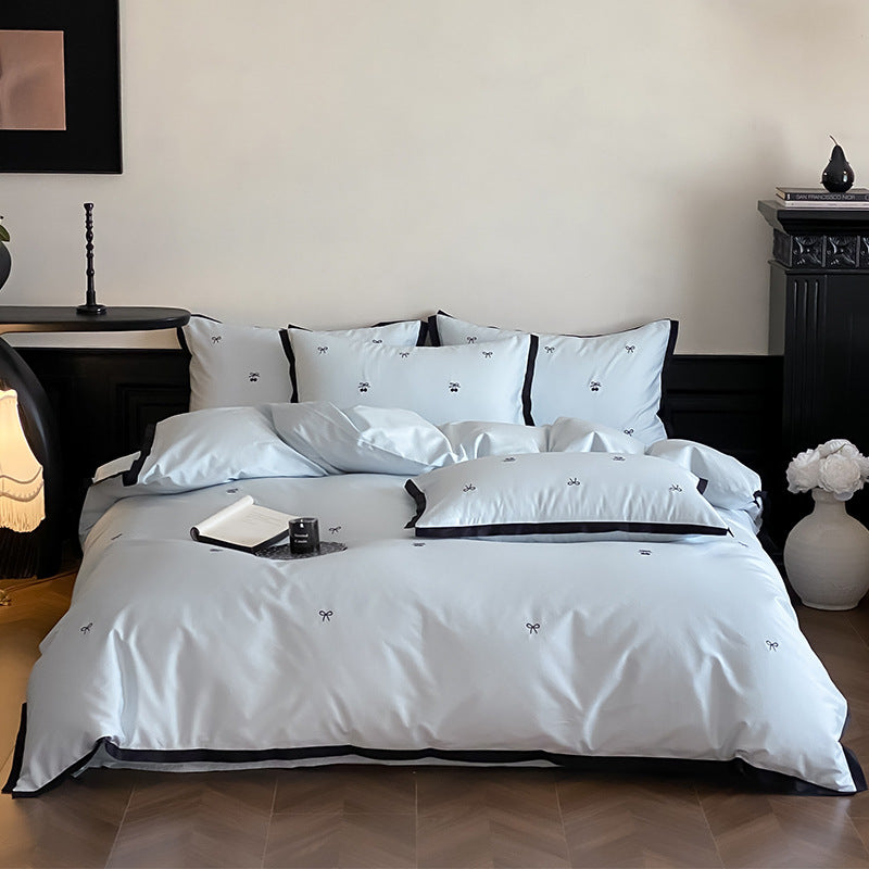 Luxury Embroidered Cotton Sateen Duvet Cover Set
