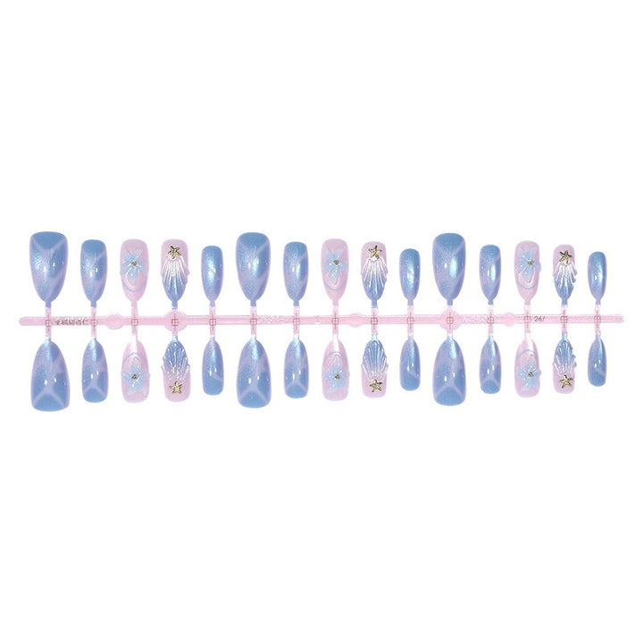 Art nail set with glitter and flower designs Stornfield