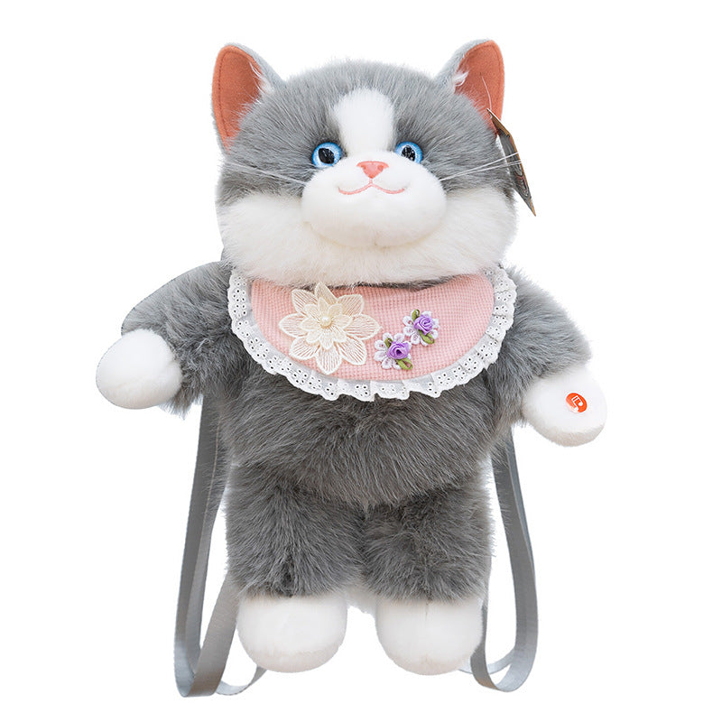 Plush Cat-Themed Backpack Stornfield