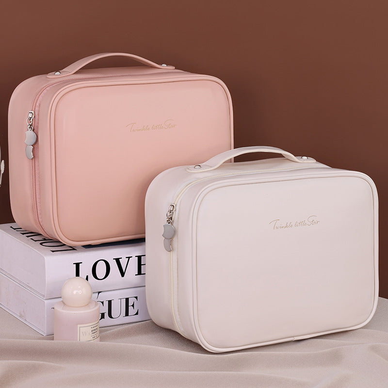 Cosmetic Organizer With Double Zipper And Elegant Interior Compartment Design Stornfield
