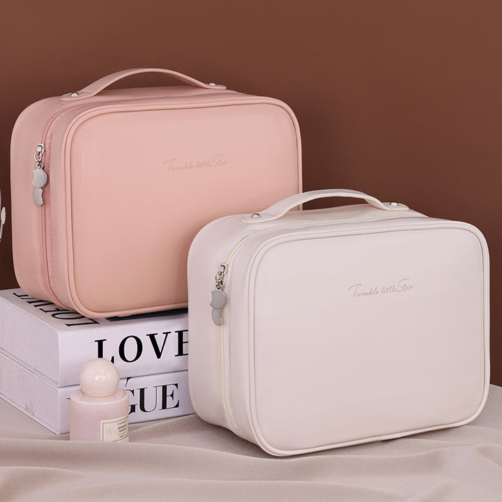 Cosmetic Organizer With Double Zipper And Elegant Interior Compartment Design Stornfield
