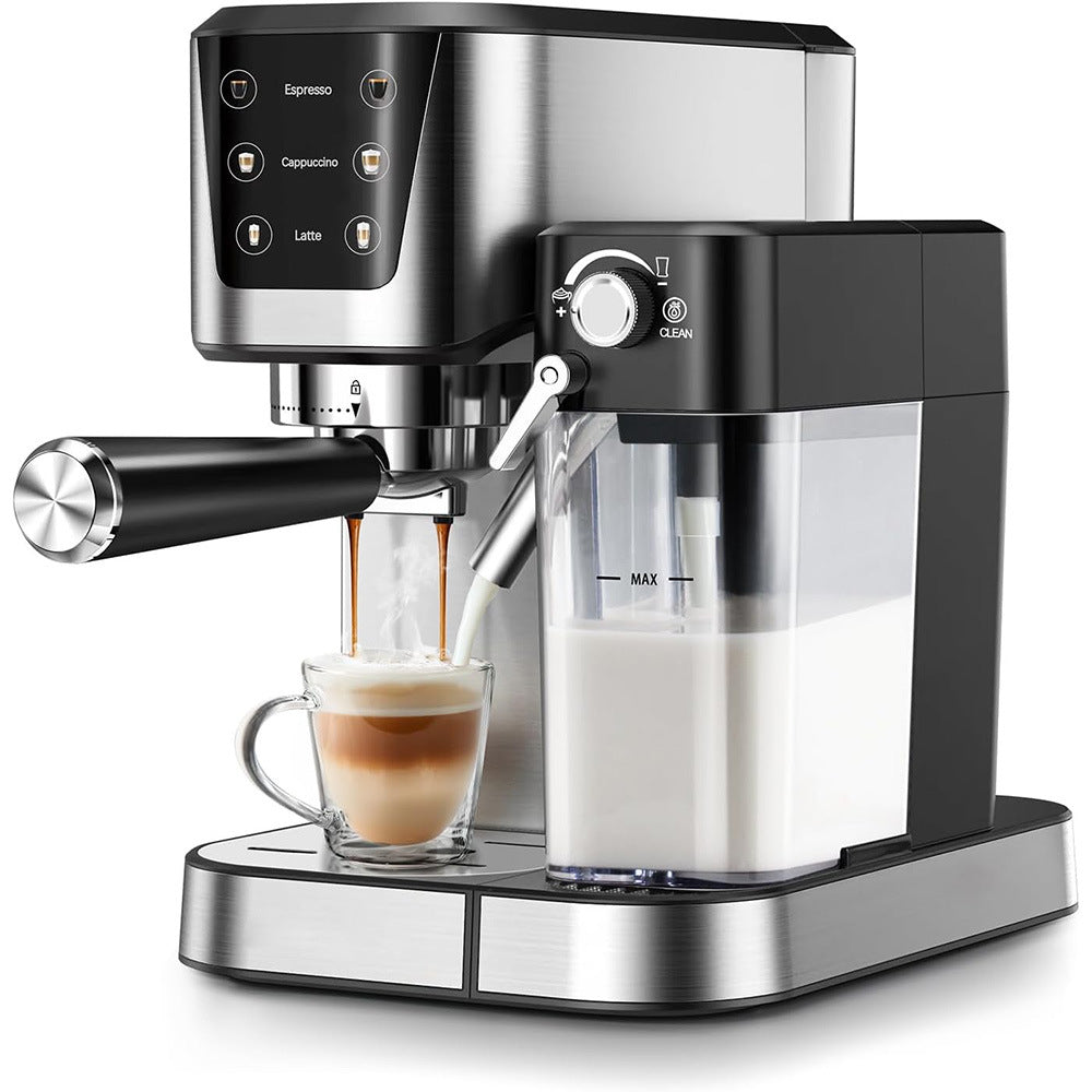 High-performance espresso machine with integrated milk frother and precise brewing temperature control Stornfield