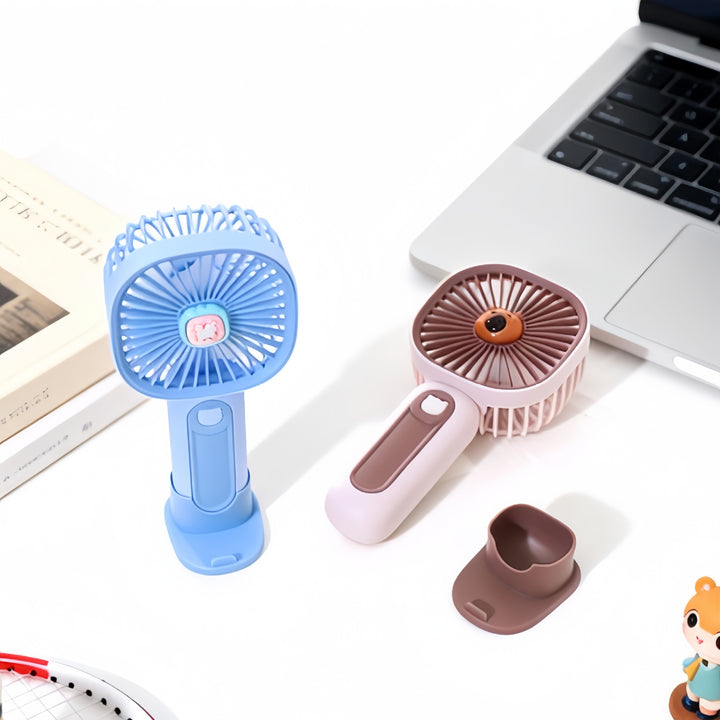 Women's portable hand fan with cute bear design Stornfield