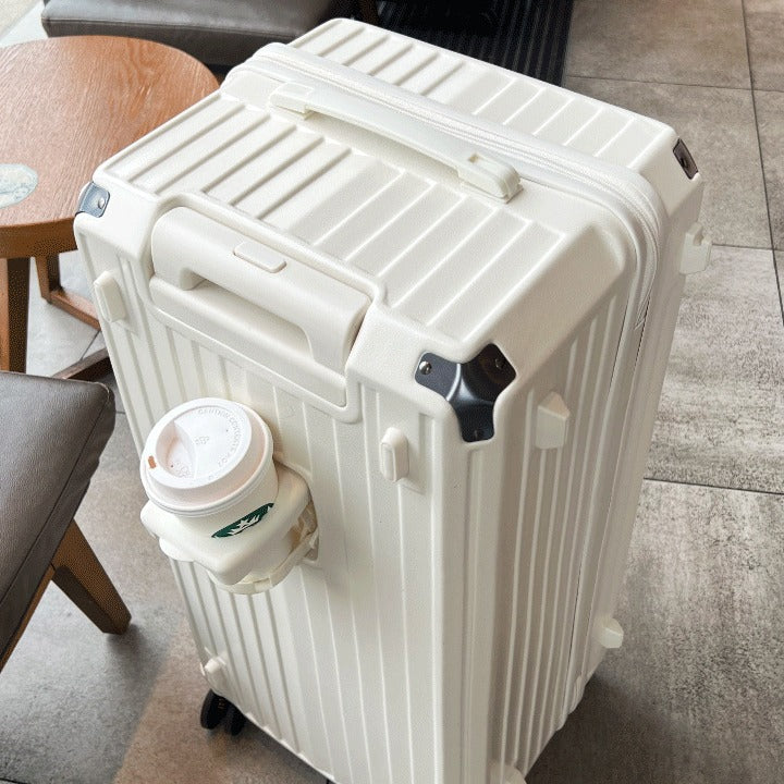 Unisex Multi-Functional Hard Shell Luggage with Beverage Holder Stornfield