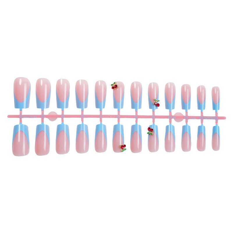 Decorative Press-On Nail Set with Floral Accents Stornfield 1788495993