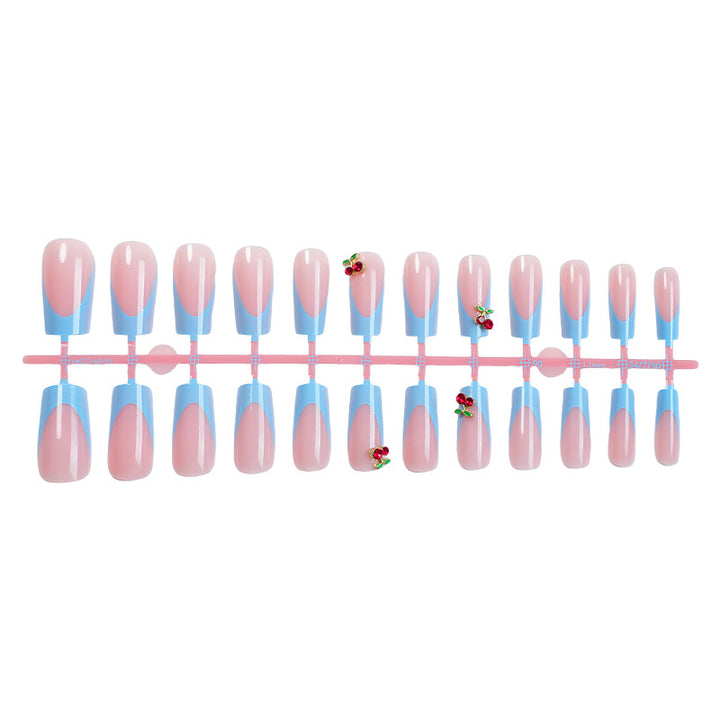 Decorative Press-On Nail Set with Floral Accents Stornfield 1788495993