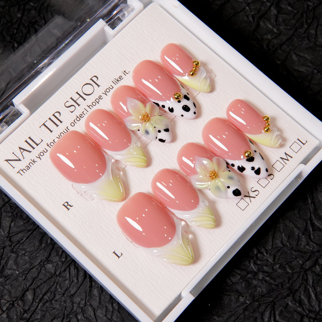 Floral Accented Press-On Nails
