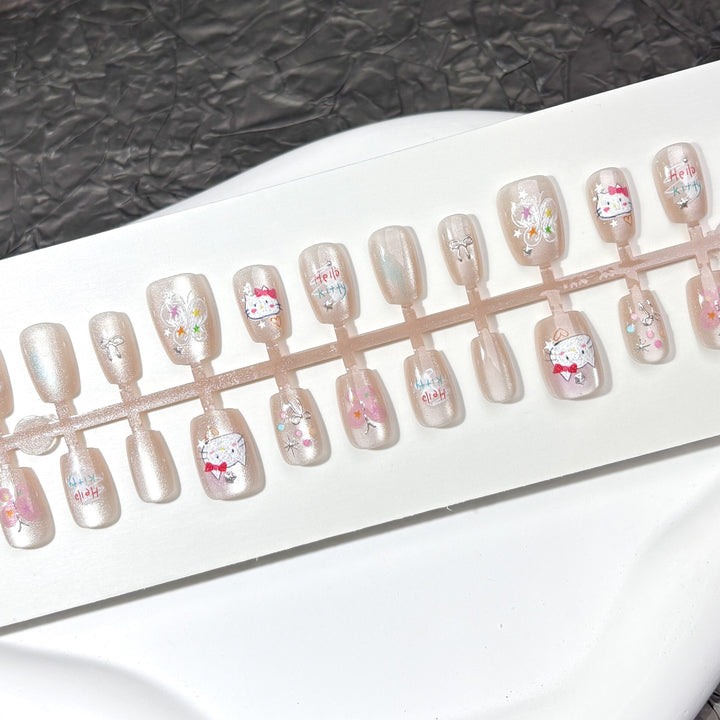 Whimsical Character-Themed Press-On Nail Art Set