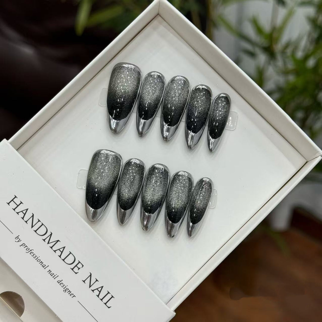 Glamorous Stiletto Press-On Nail Set with Glitter Accents