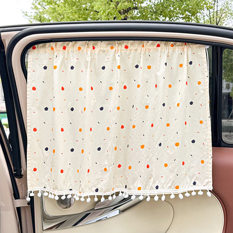 Unisex nan sun protection car curtain with elastic fastening strap and opaque cotton blend Stornfield