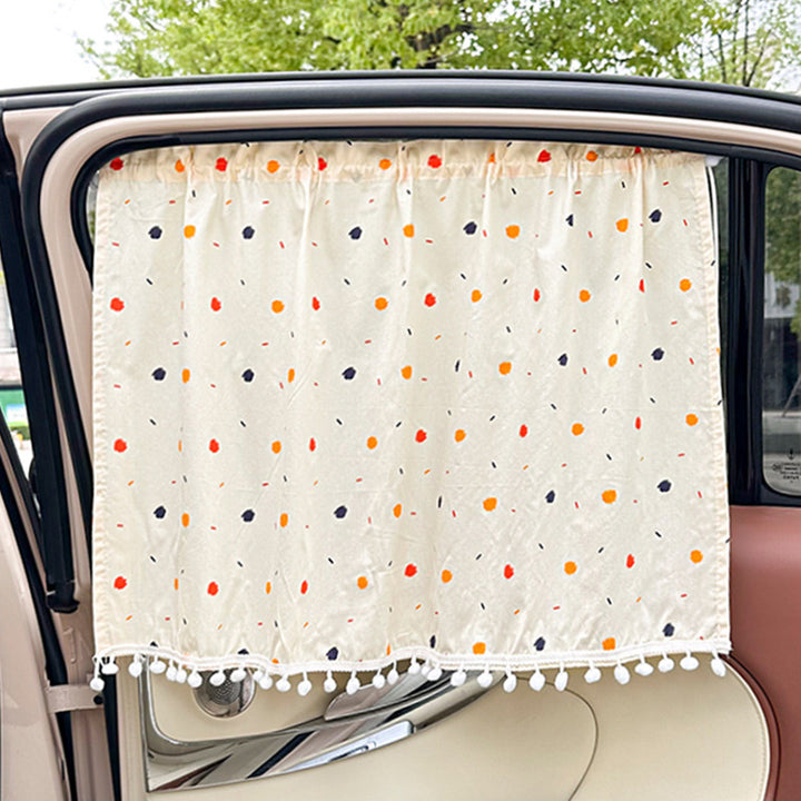 Unisex nan sun protection car curtain with elastic fastening strap and opaque cotton blend Stornfield