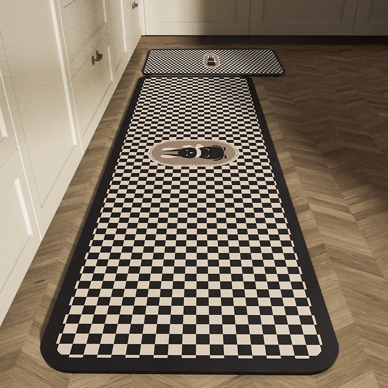 Classic Checkerboard Kitchen Runner Mat
