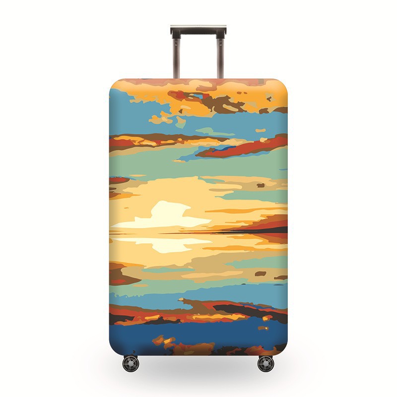 Unisex hard shell trolley with eye-catching marble print, telescopic handle and impact-resistant construction Stornfield