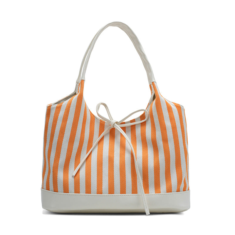 Striped Casual Tote Bag